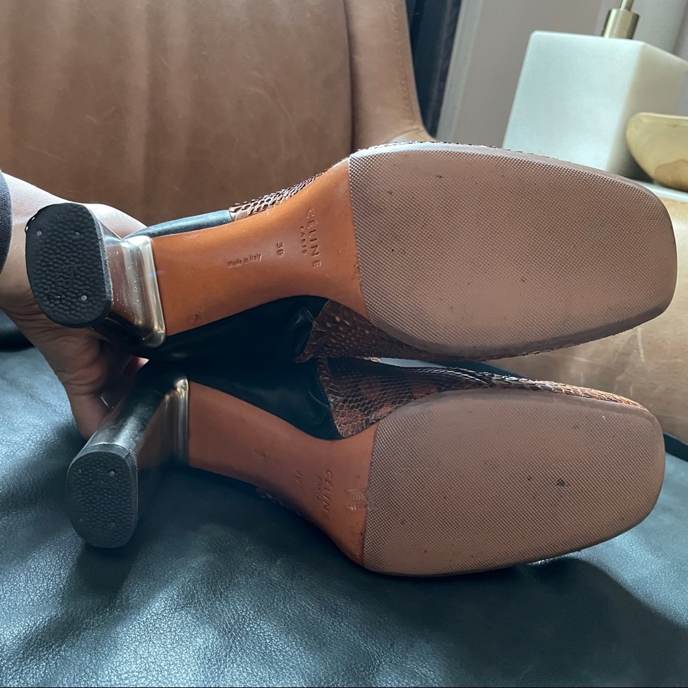 Celine Snakeskin Python Bam Bam Silver Heel Boots - image 5